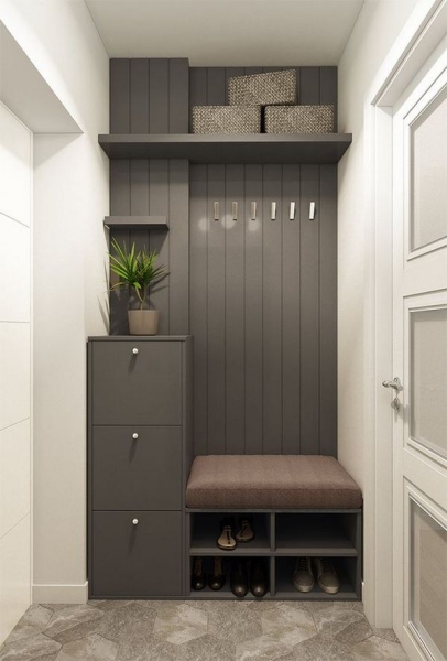 Прихожая для узкого коридора: тренды, лайфхаки + 60 фото