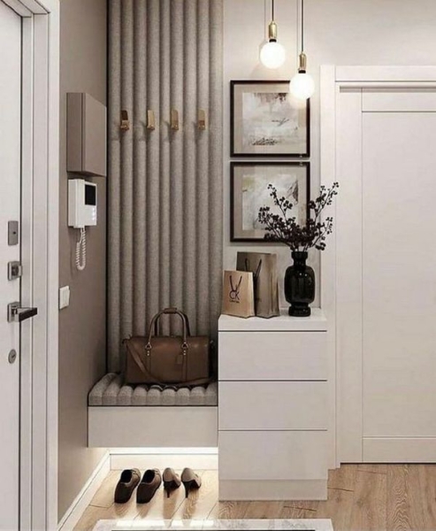 Прихожая для узкого коридора: тренды, лайфхаки + 60 фото
