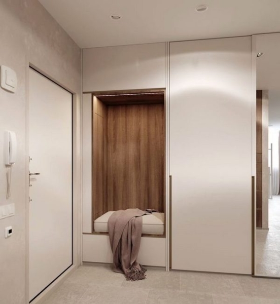 Прихожая для узкого коридора: тренды, лайфхаки + 60 фото