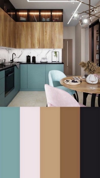 Сочетание цветов в интерьере кухни: основные правила и тренды