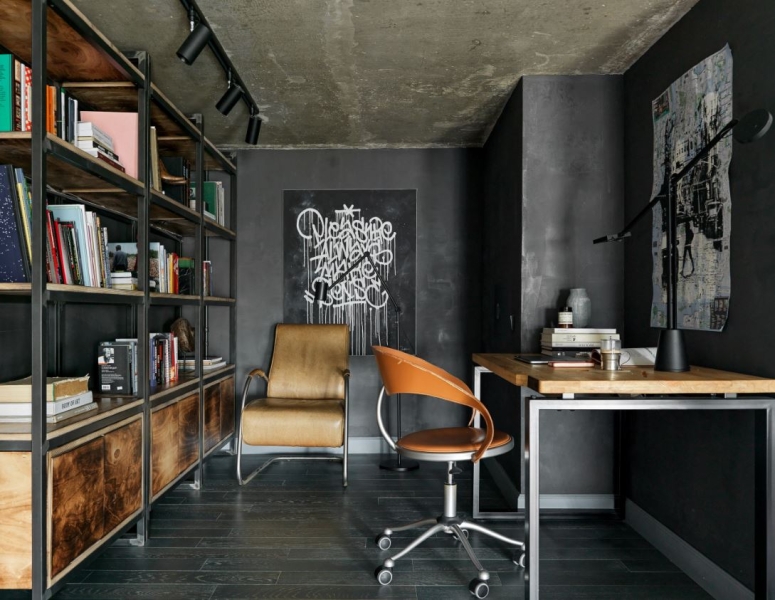 Домашняя библиотека в интерьере