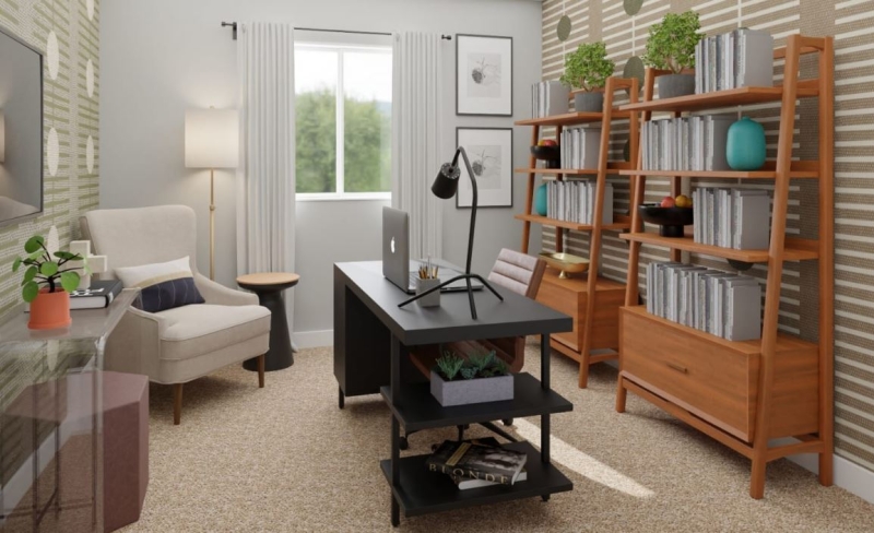 Домашняя библиотека в интерьере