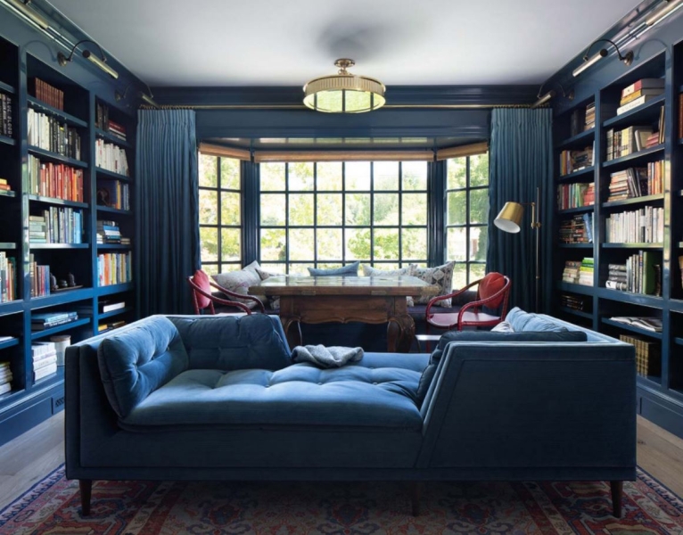 Домашняя библиотека в интерьере