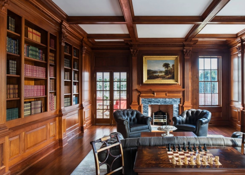 Домашняя библиотека в интерьере
