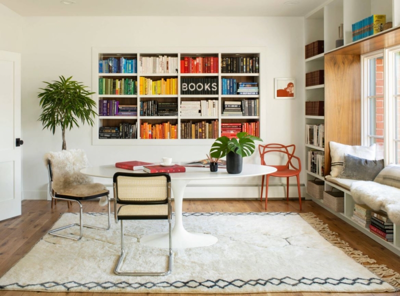 Домашняя библиотека в интерьере