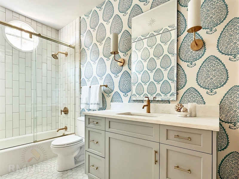 Уникальные идеи обоев для ванной комнаты 2024 года