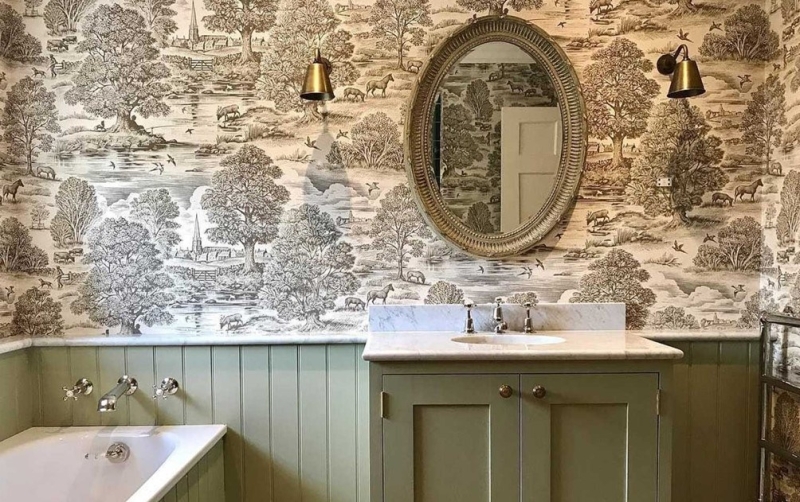 Уникальные идеи обоев для ванной комнаты 2024 года