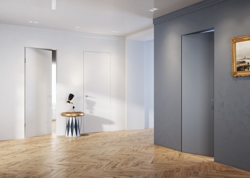 Скрытые двери в интерьере: оригинальный и практичный дизайн на фото