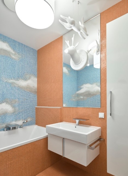 Яркий дизайн санузла: варианты отделки и цвета