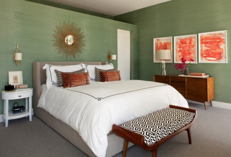Зеленый цвет в интерьере спальни – свежий акцент для гармонии и баланса