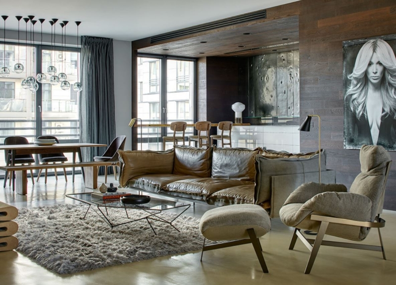 Кожаный диван в интерьере: правила выбора