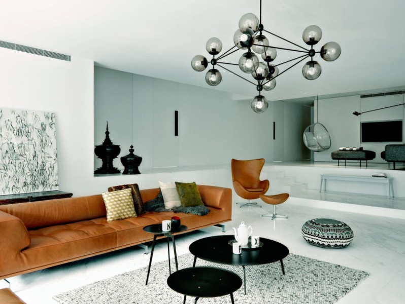 Кожаный диван в интерьере: правила выбора